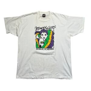 Vintage 90s Mardi Gras Mobile Alabama Single Stitch T-Shirt